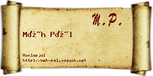 Méh Pál névjegykártya